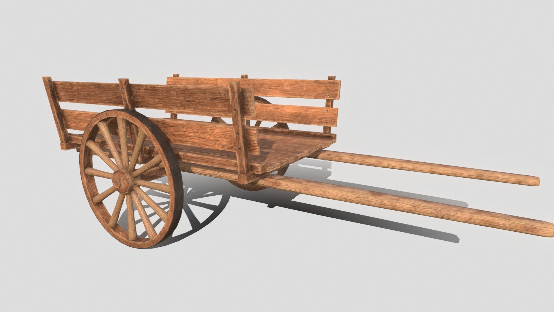 3D model Medieval Cart - This is a 3D model of the Medieval Cart. The 3D model is about a wooden cart with wheels.