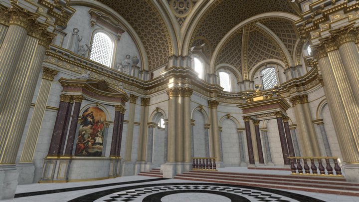 Baroque Church 3D Model