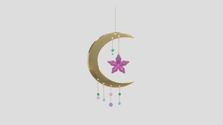 Gold moon 3D Model