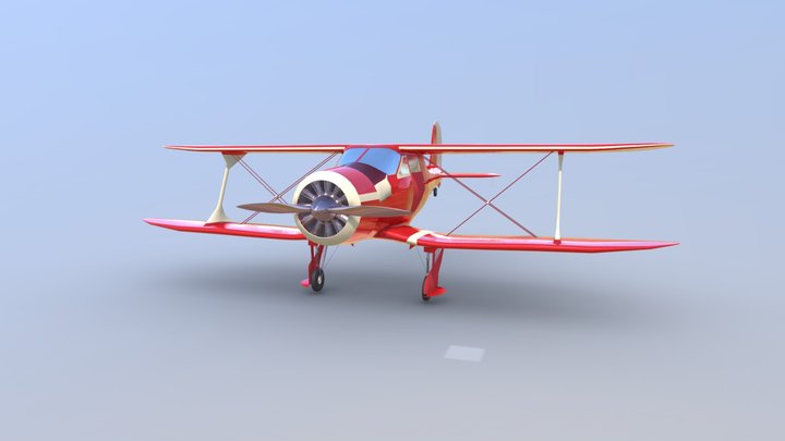 beechcraft_model_18_staggerwing 3D Model