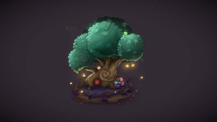 2.5D Junimo Starfruit Tree House 3D Model