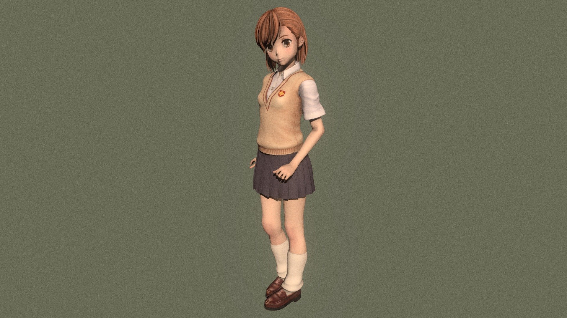 Misaka Mikoto 01 Buy Royalty Free 3d Model By 3d Anime Girls