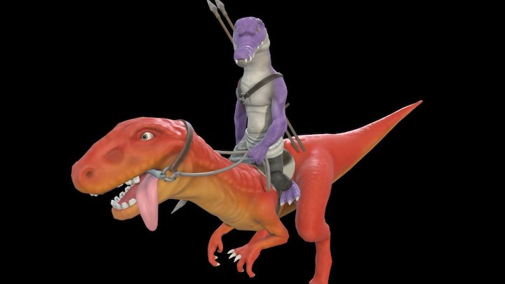 Dino & Croco character 3D Model