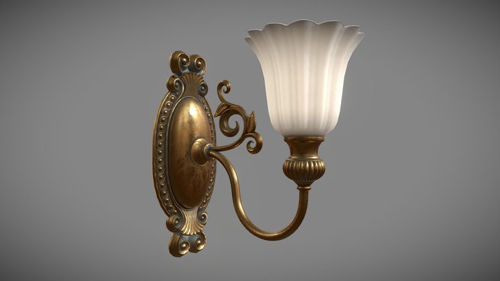 A Highly Detailed Ornamental Sconce 3D Model