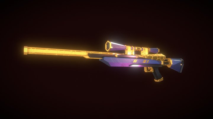 Low Poly Sniper Rifle 3D Model