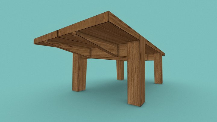 Coffe Table - European Oak 3D Model