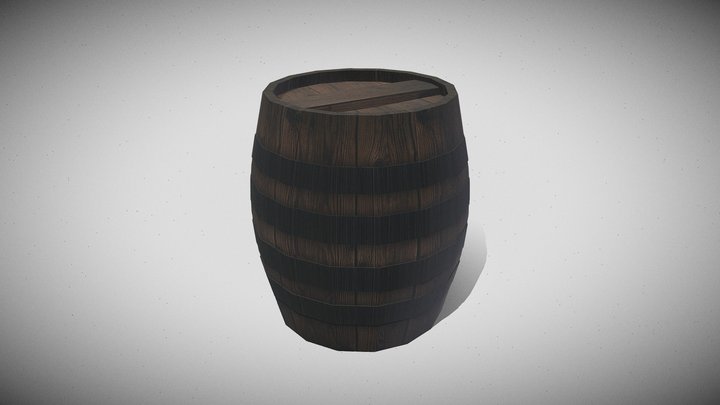 Wooden Barrel 3D Model