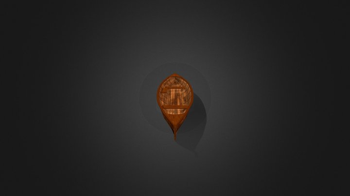 Wooden Longboat 3D Model