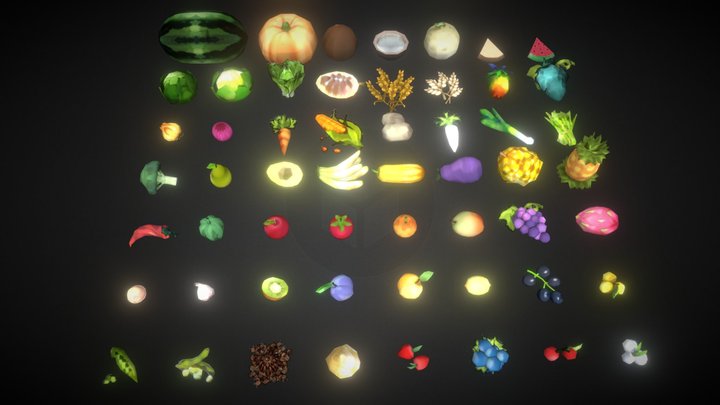 Frutas y Verduras 3D Model