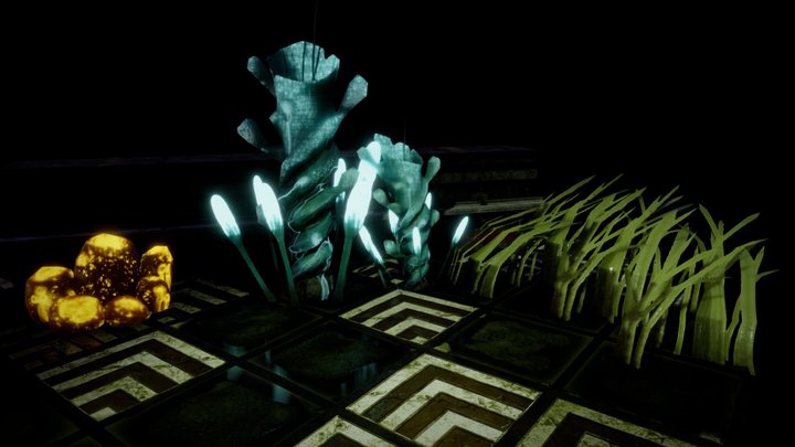 Underwater bioluminescence plants 3D Model