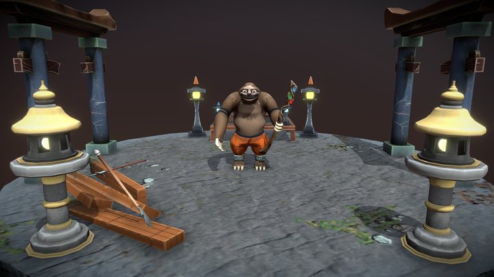 Willy Sloth - Videogame Character 3D Model