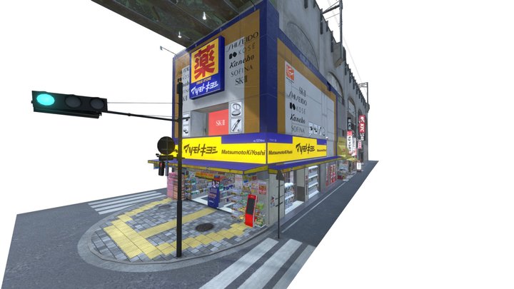 Akihabara Tokyo Realistic 3D Urban Cityscape 3D Model