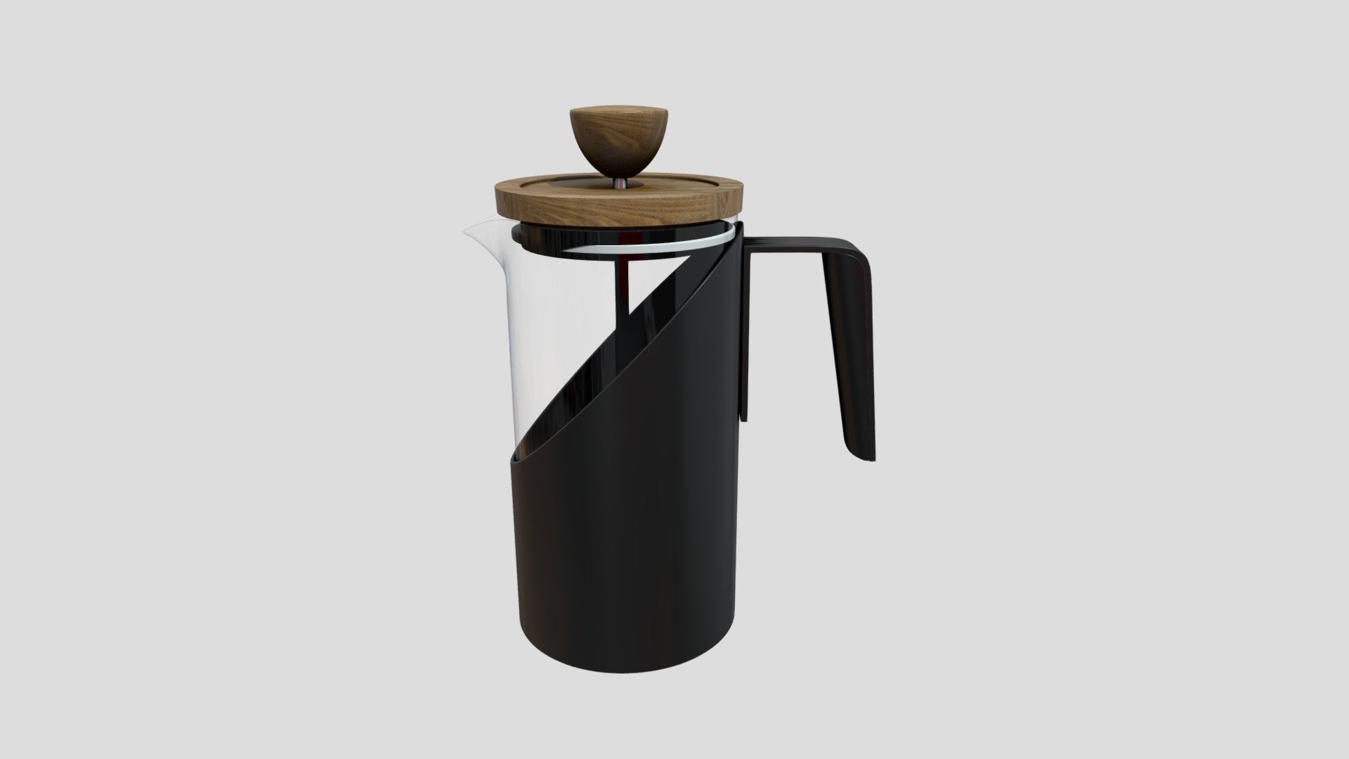 Gorgeous Stainless Steel Glass French Press — Sketchfab embed 3D viewer
