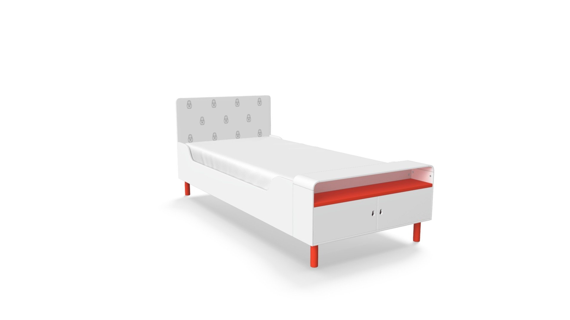 Matryoshka Storage Bed, White
