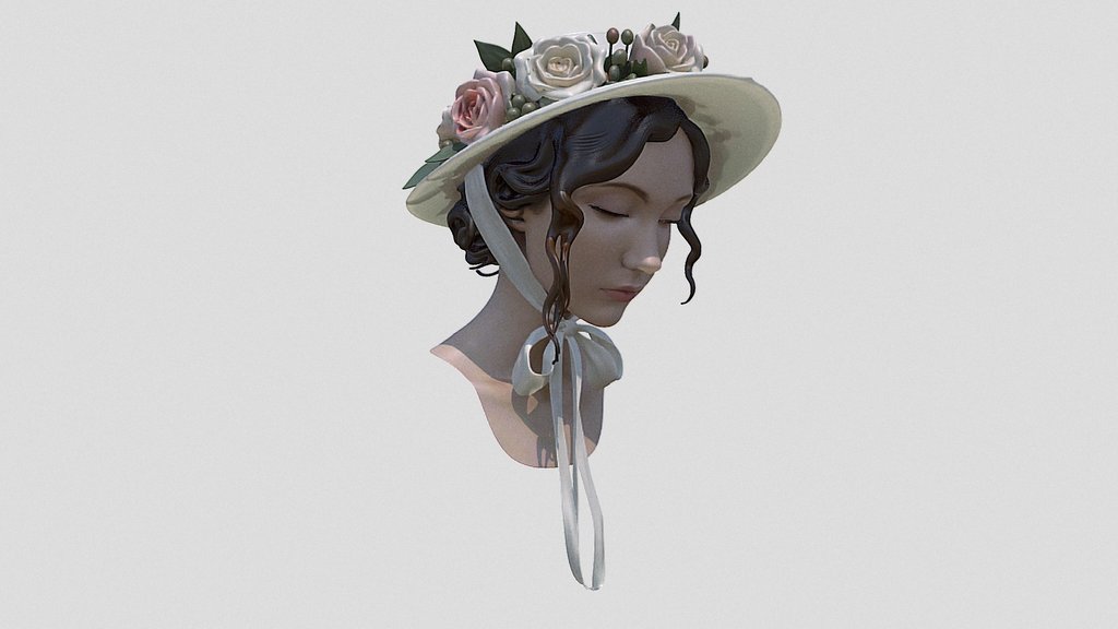 floral hat 3d model