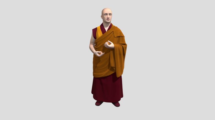 Buddhist monk in orange robes – Modelo 3D gratuito STL