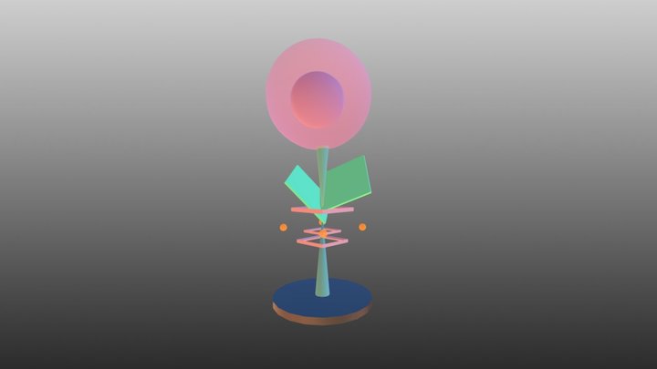 Simple Geometric Alien Flower - Daily 1 3D Model