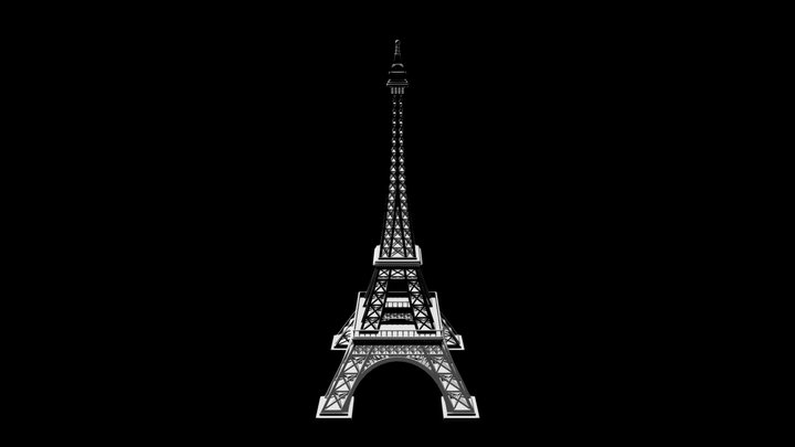 Eiffel Tower Sample - Wireframe 3D Model