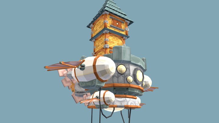 Flying Tower 3D Model
