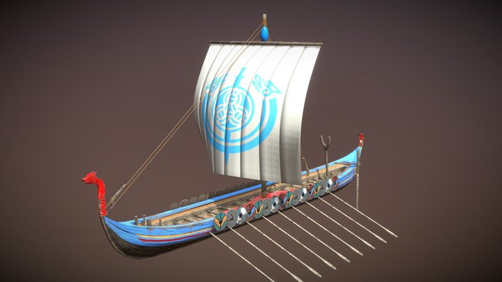 Sturgian Longboat - Viking-inspired Warship 3D Model