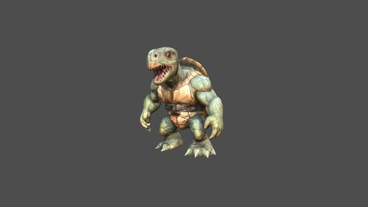Turtle character with human body for a gameasset 3D Model