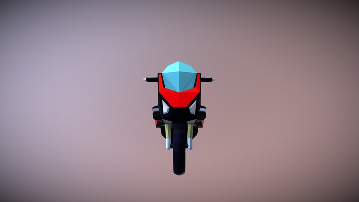 Red Ninja Bike 3D Model