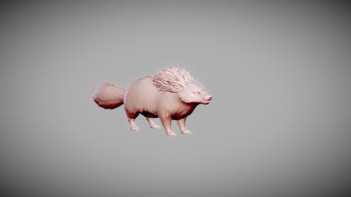 Stylized Badger_ Sculpt_HighPoly_V1 3D Model