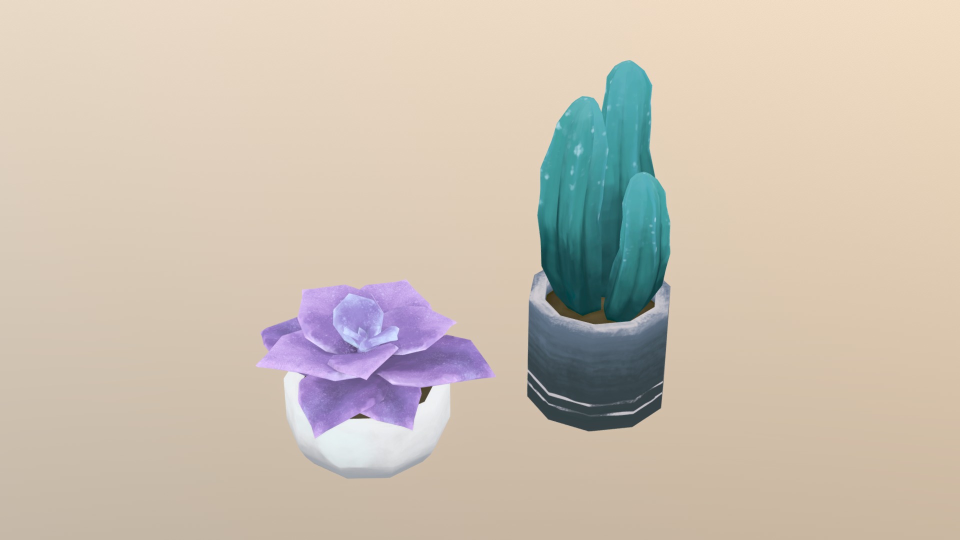 3D model Succulents - This is a 3D model of the Succulents. The 3D model is about a pair of blue flowers.