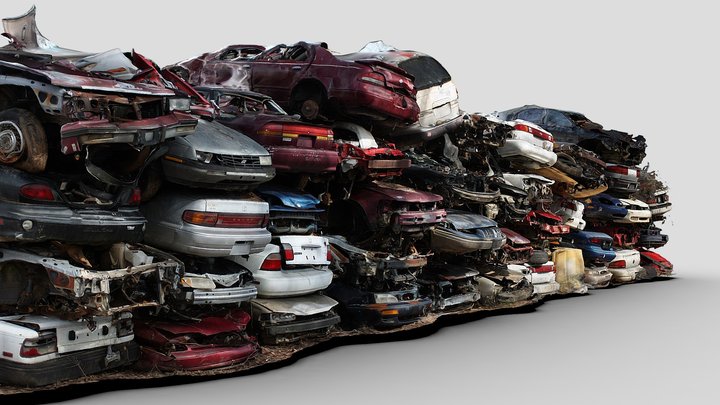 Wall of Cars (Free Raw Scan) 3D Model
