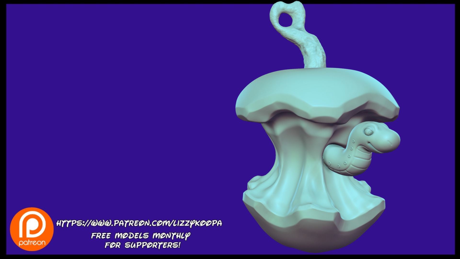 3D model 3d print apple necklace! - This is a 3D model of the 3d print apple necklace!. The 3D model is about diagram.