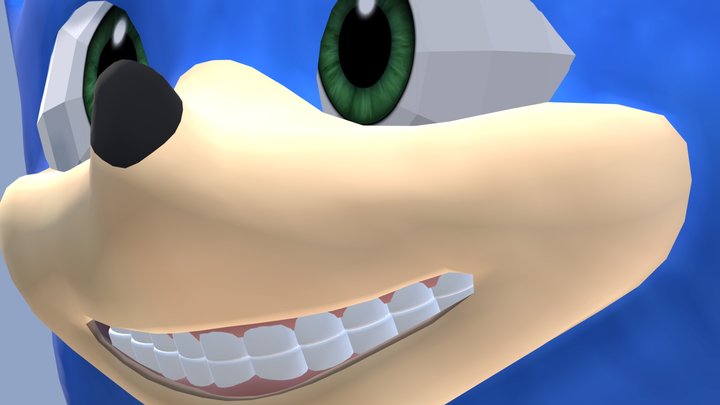 Ugly Sonic (Old movie Sonic) 3D Model