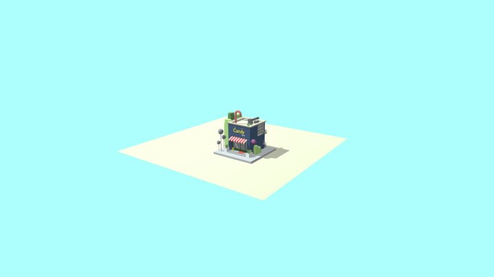 Low Poly Candy Store – Modelo 3D gratuito STL