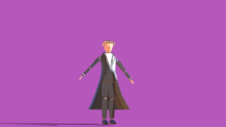 Low Poly Detective 3D Model