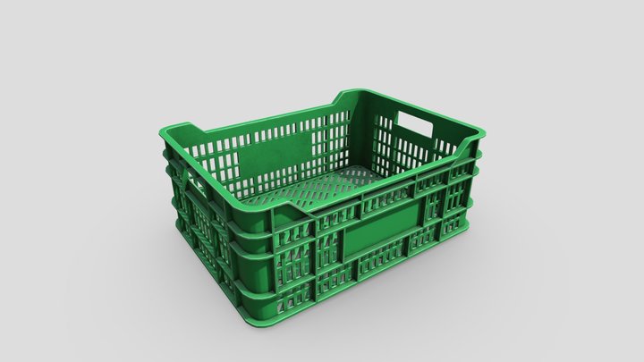 Plastic Fruit Crate 3D Model