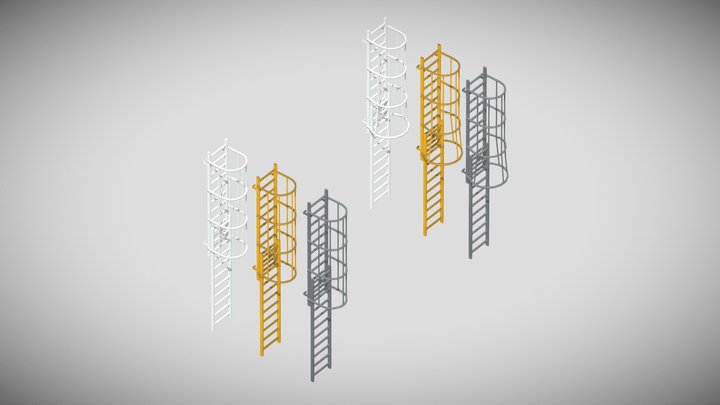 Cage Ladders 3D Model