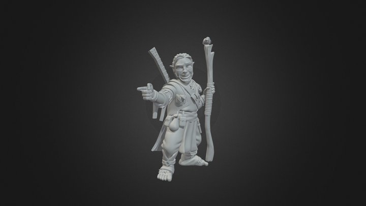 Gnome/Halfling Bard 3D printable 3D Model