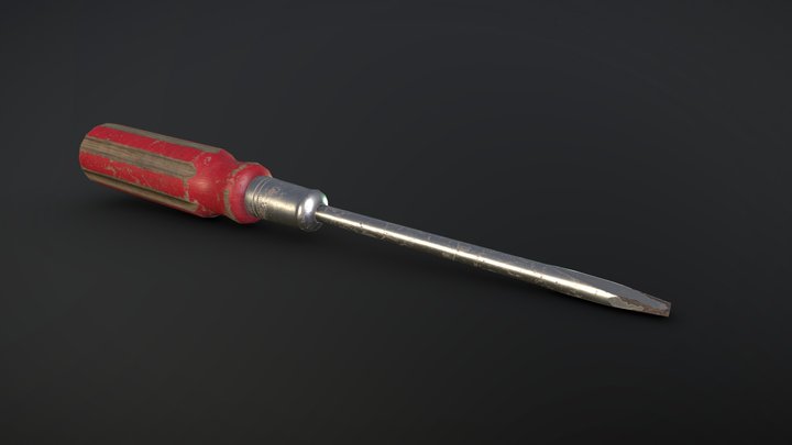 Old Vintage Screwdriver 3D Model