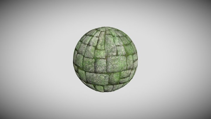 Stone Wall Material 3D Model