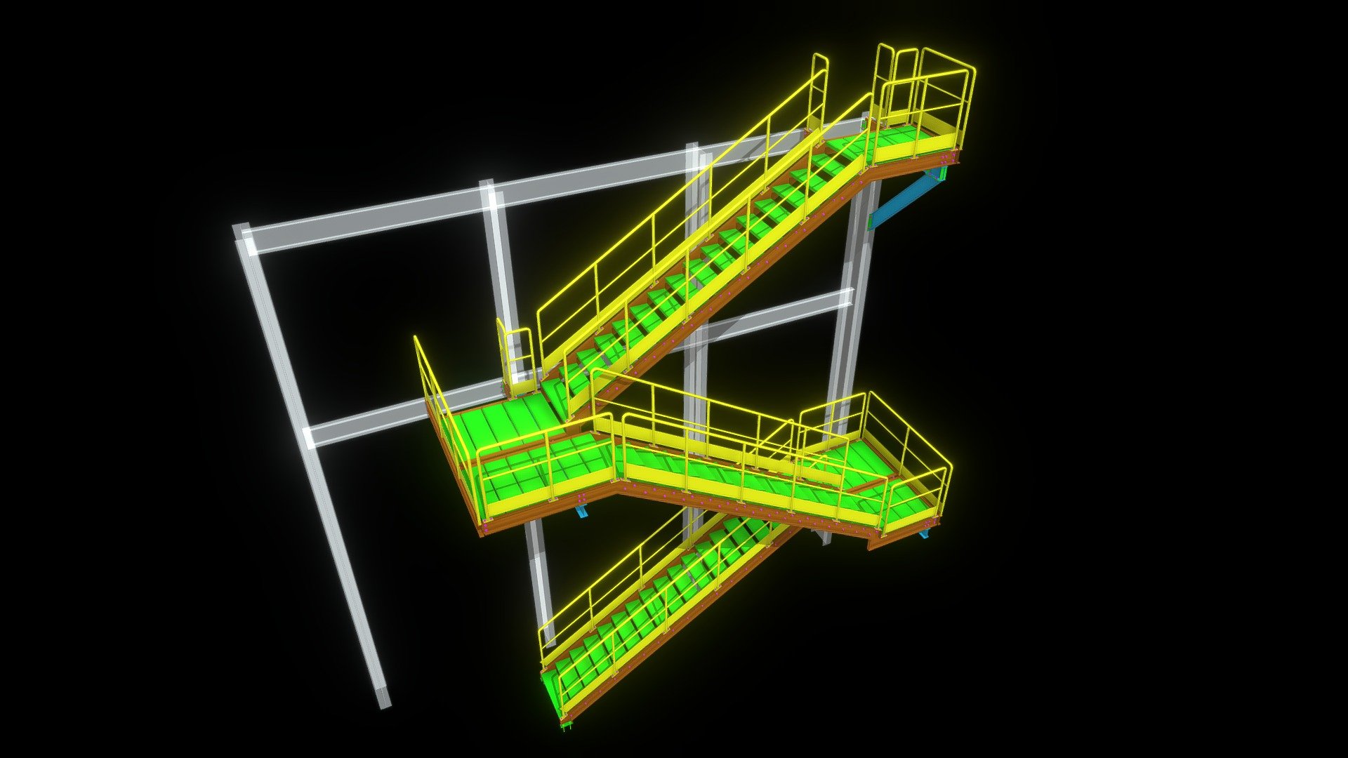 62 STEEL STAIRS & FIRE ESCAPES 3D model by apoiocad [57aa64e