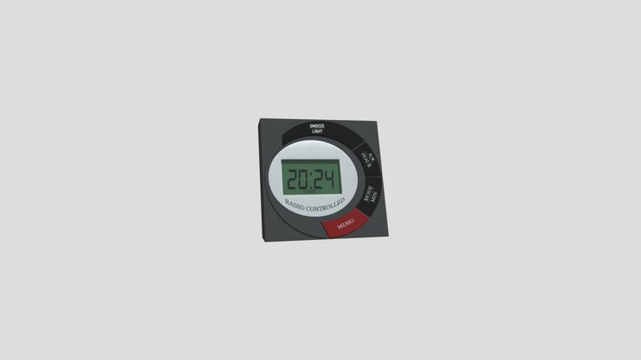 Digital clock with Radio Controlled 3D Model