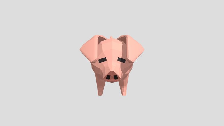 Low Poly Pig 3D Model