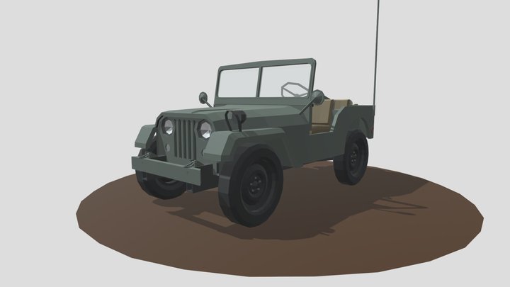Willys Jeep Low Poly 3D Model