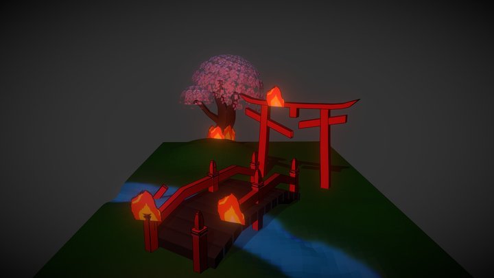 Final Diorama-Nature Reclaimed-"World On Fire" 3D Model