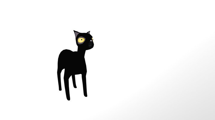Lucien, the Black Cat 3D Model