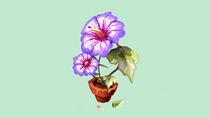 Lilac Hibiscus 3D Model