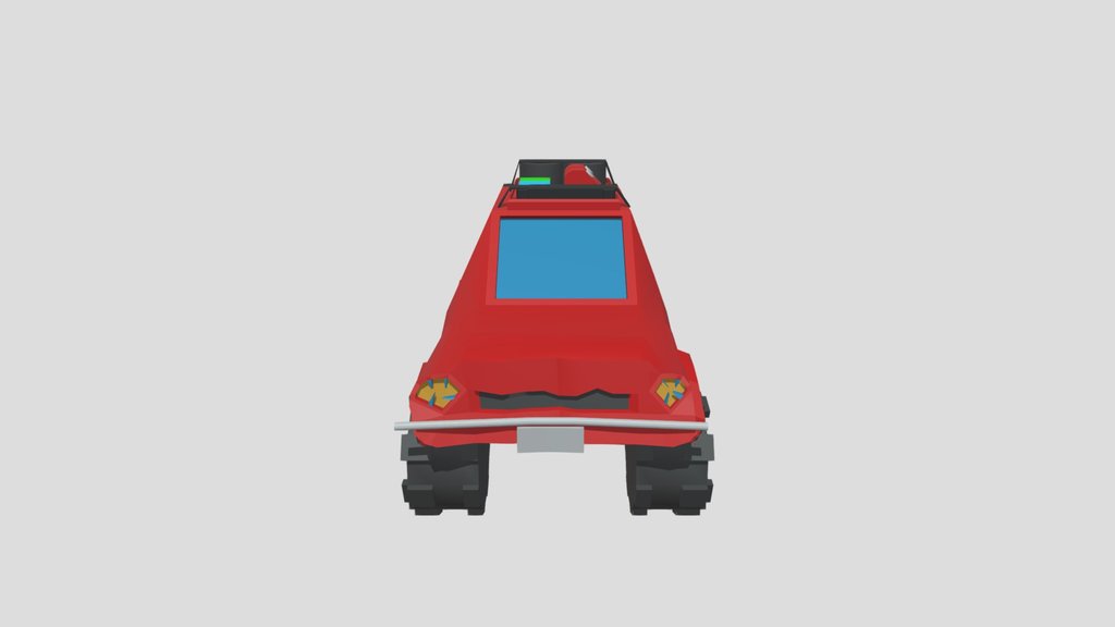 Low poly Offroad Damaged Car