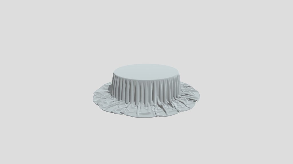 Blue Velvet Draped Round Tablecloth