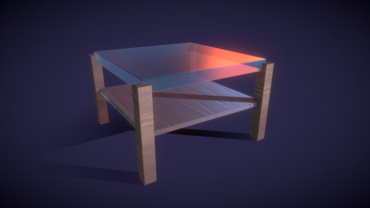 Glass Table - low Poly 3D Model