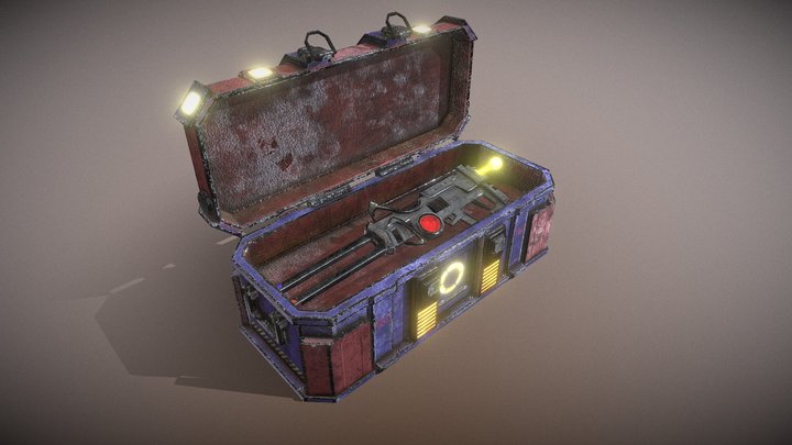Sci-Fi Chest With Magnezone Weapon 3D Model