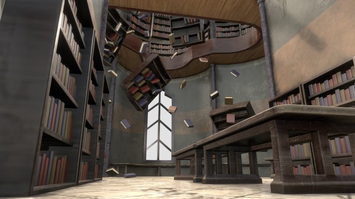 Library Earthquake 3D Model